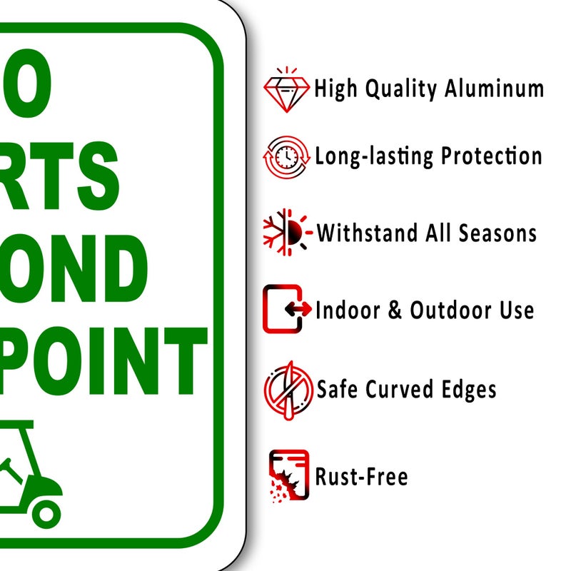 Work House Signs NO Beyond This Point - Private Property Sign for Golf Course, Keep Carts Off Grass - Outdoor Sign 8.5" x 10" - Image 2